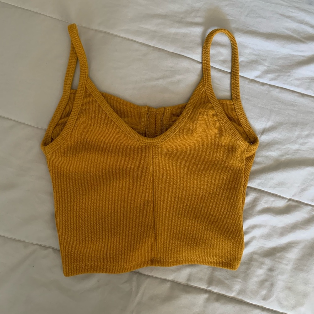 Mustard Tank Crop Top - Picture 4 of 5
